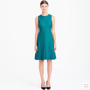 J.Crew Pleated Dress in Super 120s Wool